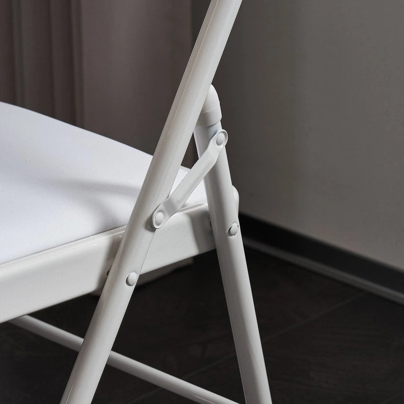 Set di sedie da pranzo pieghevoli in ferro e PVC per uso interno ed esterno