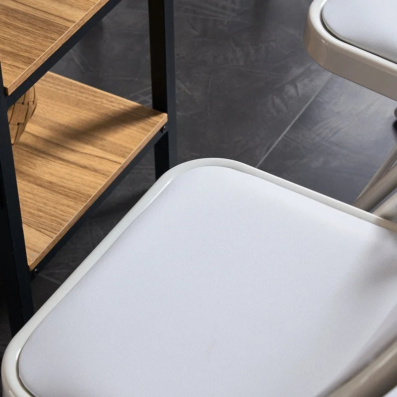 Set di sedie da pranzo pieghevoli in ferro e PVC per uso interno ed esterno