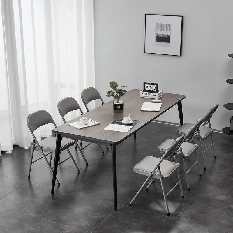 Set di sedie da pranzo pieghevoli in ferro e PVC per uso interno ed esterno