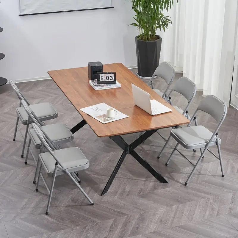 Set di sedie da pranzo pieghevoli in ferro e PVC per uso interno ed esterno
