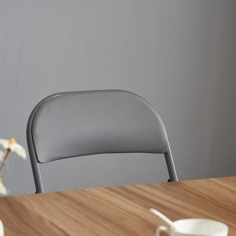Set di sedie da pranzo pieghevoli in ferro e PVC per uso interno ed esterno