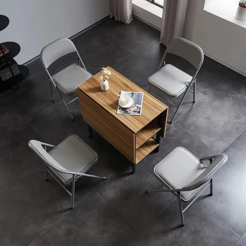 Set di sedie da pranzo pieghevoli in ferro e PVC per uso interno ed esterno