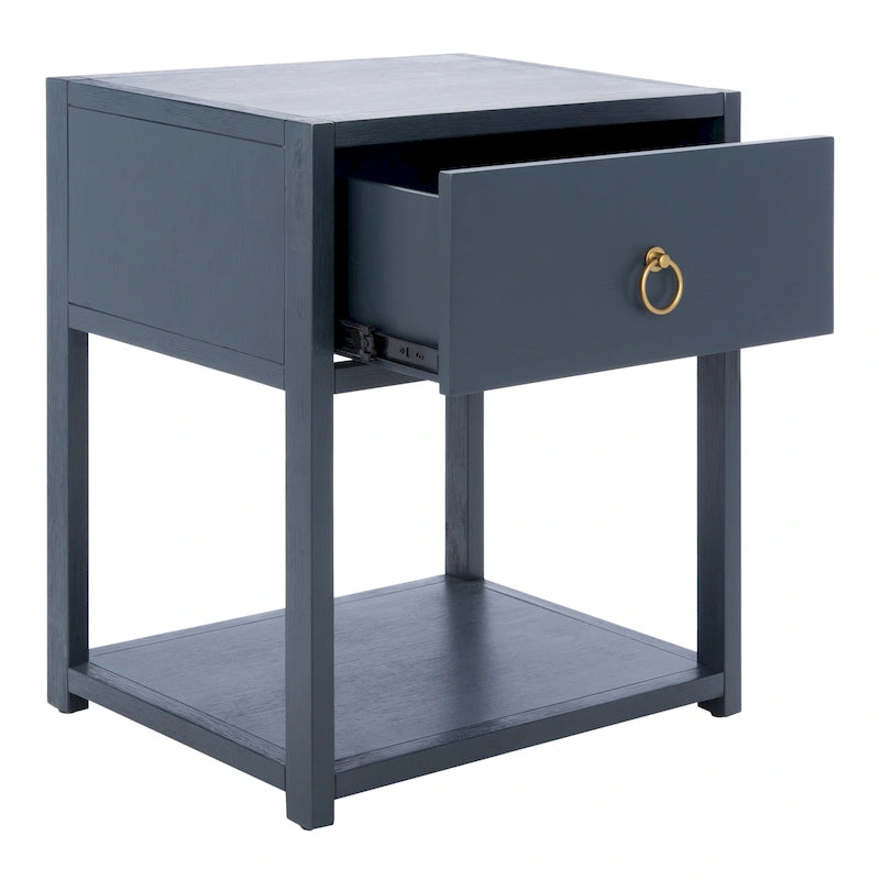 1-Drawer 1-Shelf Accent Table Nightstand with Open Bottom Shelf