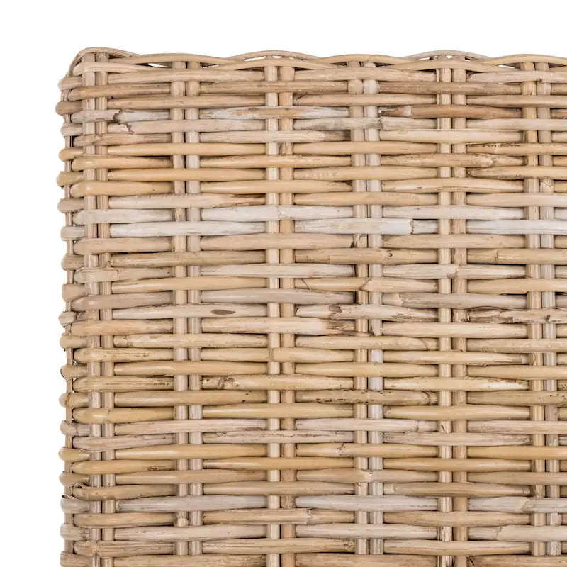 Juego de 2 sillas de comedor de mimbre y ratán natural sin acabado, estilo granja