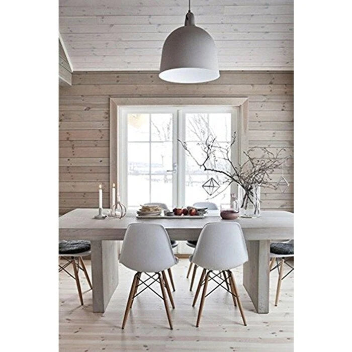 Juego de 2 sillas de comedor retro de plástico estilo Eiffel con patas de madera maciza