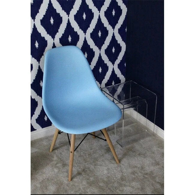 Lot de 2 chaises de salle à manger rétro en plastique, avec pieds en bois massif