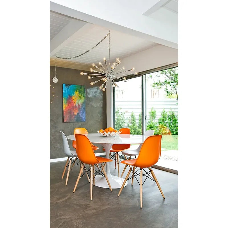 Lot de 2 chaises de salle à manger rétro en plastique, avec pieds en bois massif