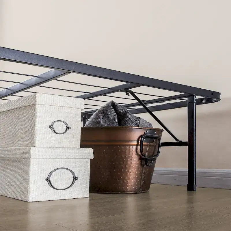 Cama con base inteligente de 14 pulgadas y estructura plegable de acero de alta resistencia