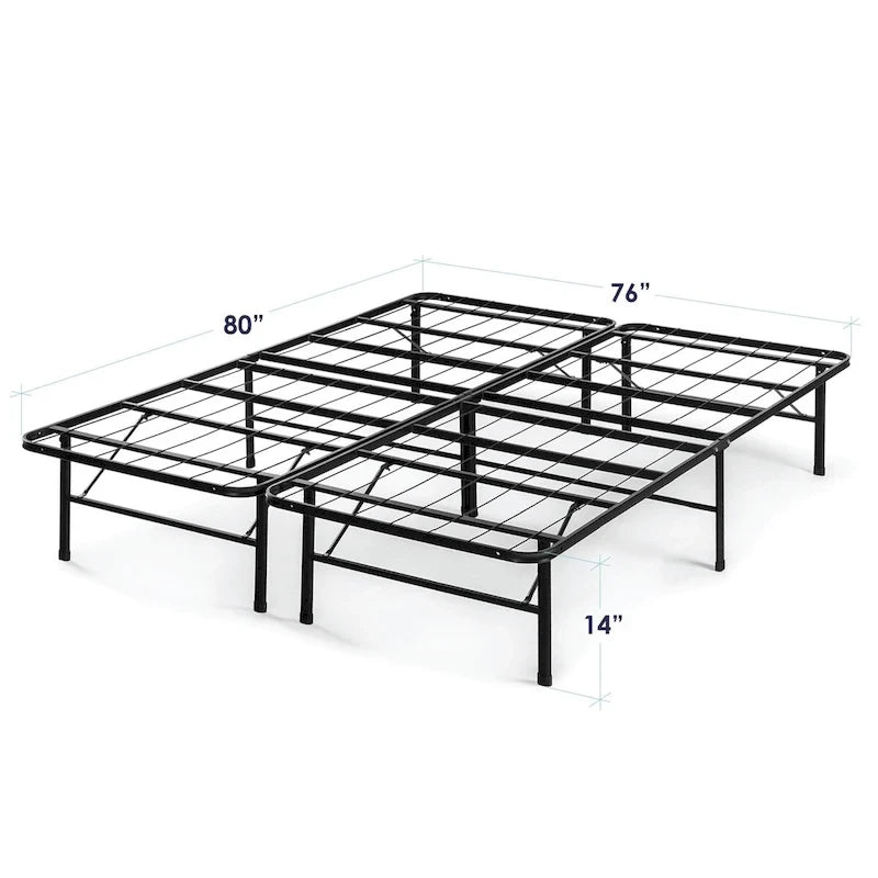 Cama con base inteligente de 14 pulgadas y estructura plegable de acero de alta resistencia