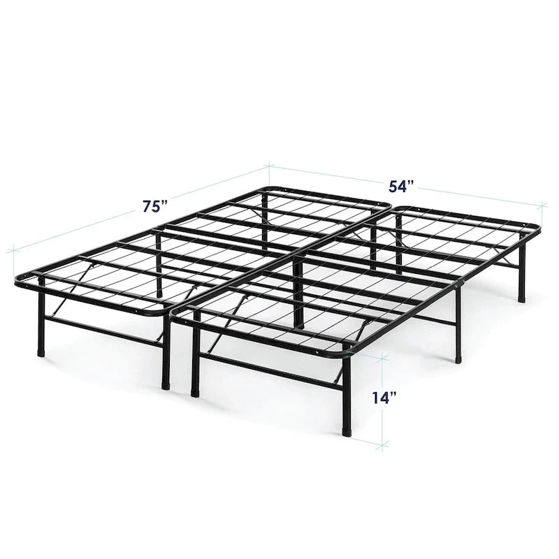 Cama con base inteligente de 14 pulgadas y estructura plegable de acero de alta resistencia