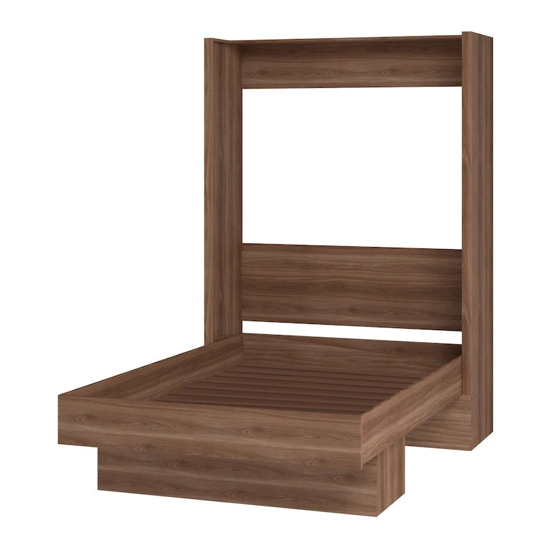 Queen Murphy Wall Bed with Display Shelf Foldable Space-Saving Design