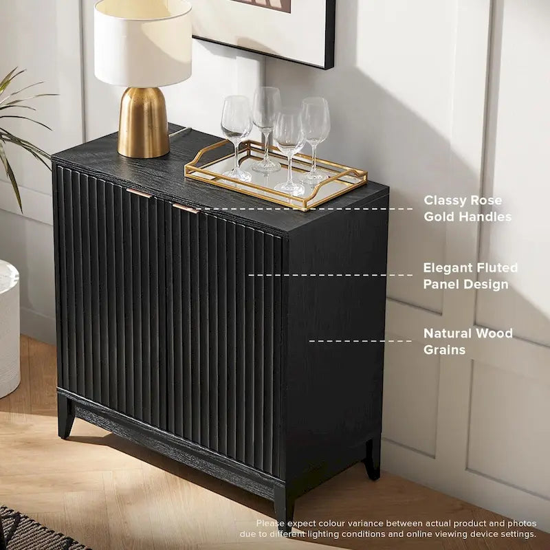 Armario de almacenamiento Brooklyn, mueble auxiliar moderno estilo rústico para entrada, aparador