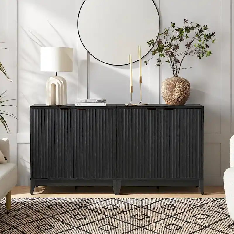 Armario de almacenamiento Brooklyn, mueble auxiliar moderno estilo rústico para entrada, aparador