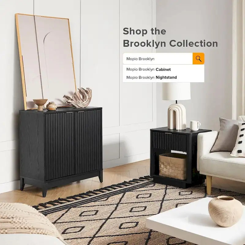 Armario de almacenamiento Brooklyn, mueble auxiliar moderno estilo rústico para entrada, aparador