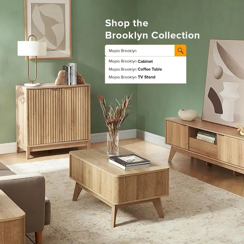 Armario de almacenamiento Brooklyn, mueble auxiliar moderno estilo rústico para entrada, aparador