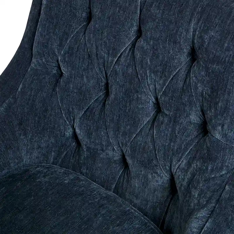 Sillón decorativo moderno con capitoné de botones, brazos redondos y patas de madera