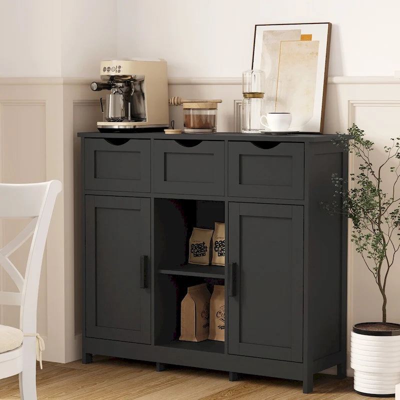 Armario de suelo de madera con cajones y estantes, mueble decorativo de almacenamiento para sala, dormitorio y baño