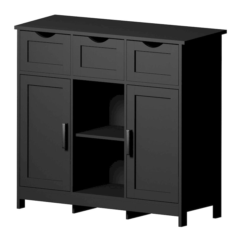 Armario de suelo de madera con cajones y estantes, mueble decorativo de almacenamiento para sala, dormitorio y baño