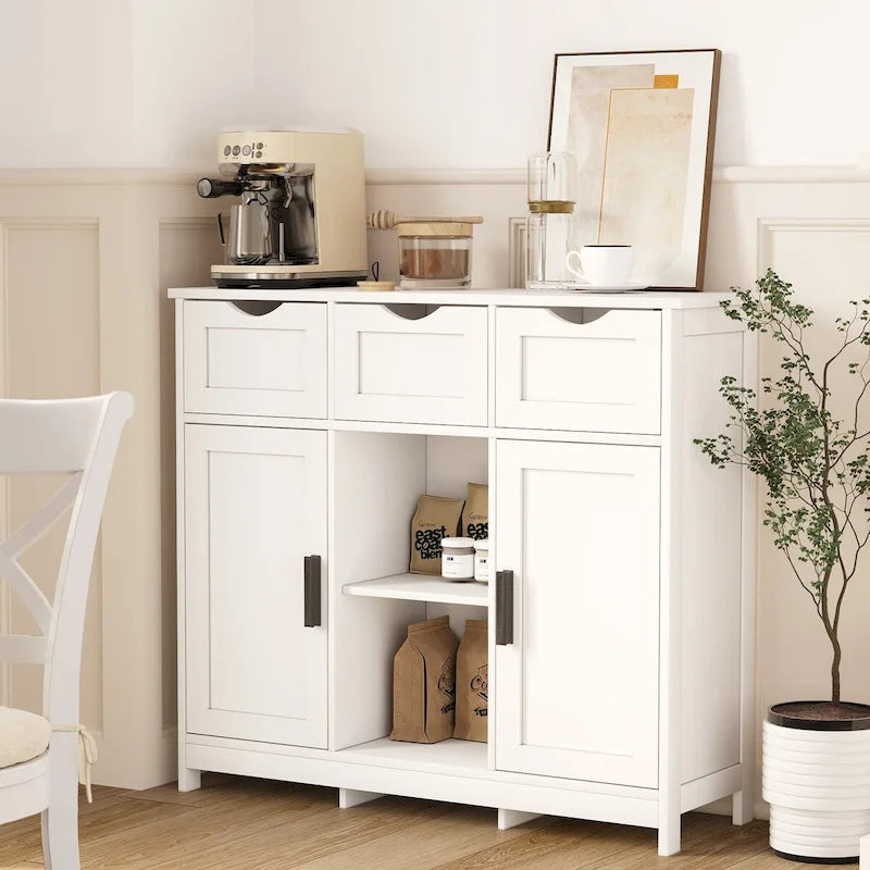 Armario de suelo de madera con cajones y estantes, mueble decorativo de almacenamiento para sala, dormitorio y baño