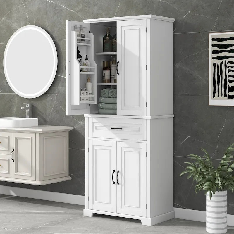 Armario de almacenamiento para baño con puertas y cajón