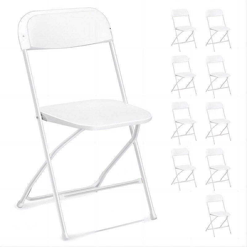 Silla plegable de plástico, ligera y apilable, para eventos en interiores y exteriores