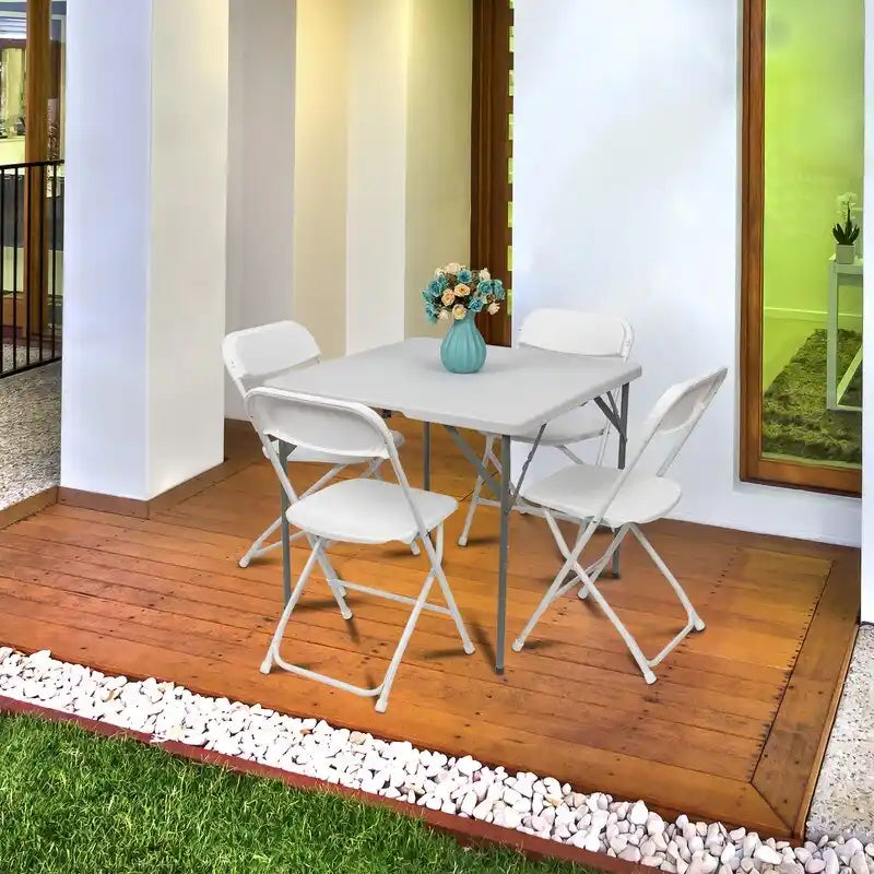 Silla plegable de plástico, ligera y apilable, para eventos en interiores y exteriores