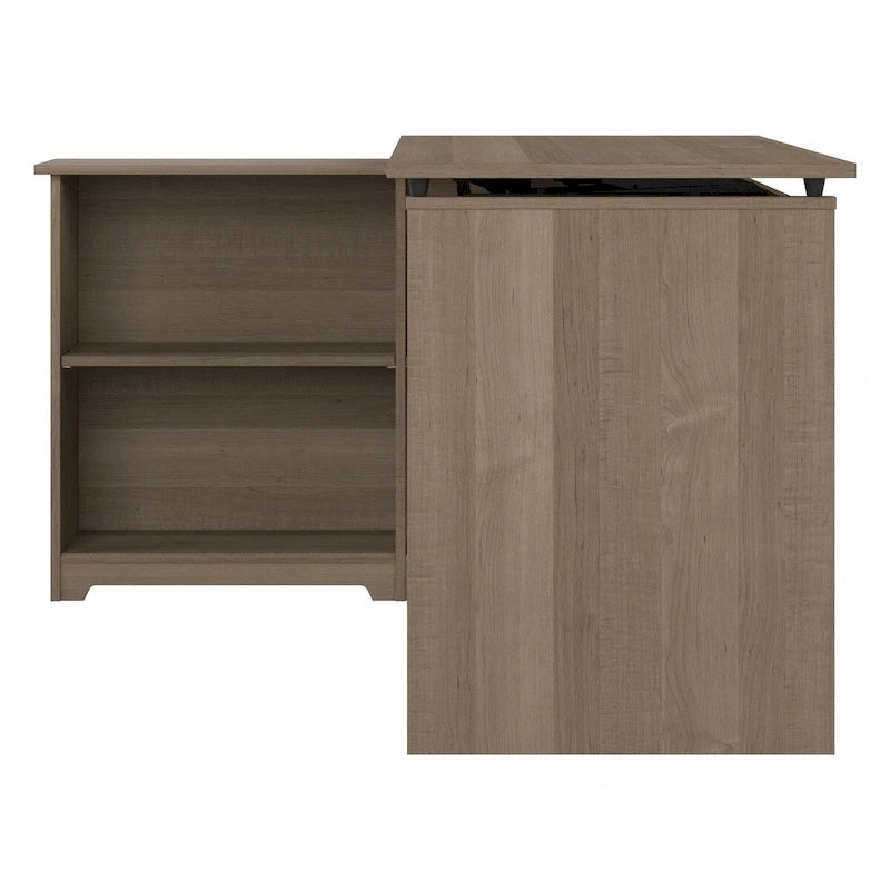 52W 3-Position Sit to Stand Corner Desk with Shelves and Storage
