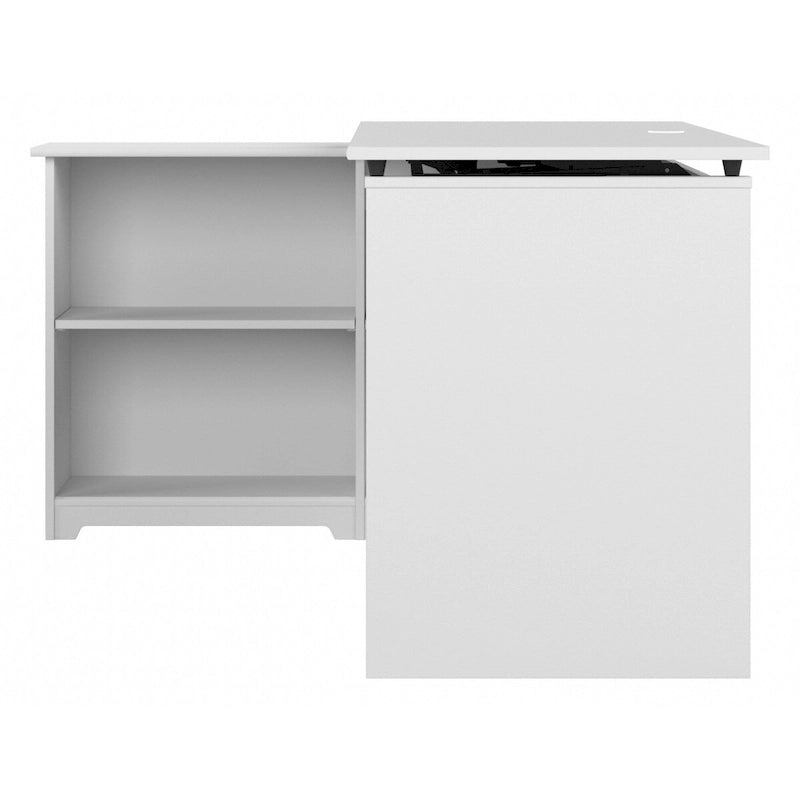 52W 3-Position Sit to Stand Corner Desk with Shelves and Storage
