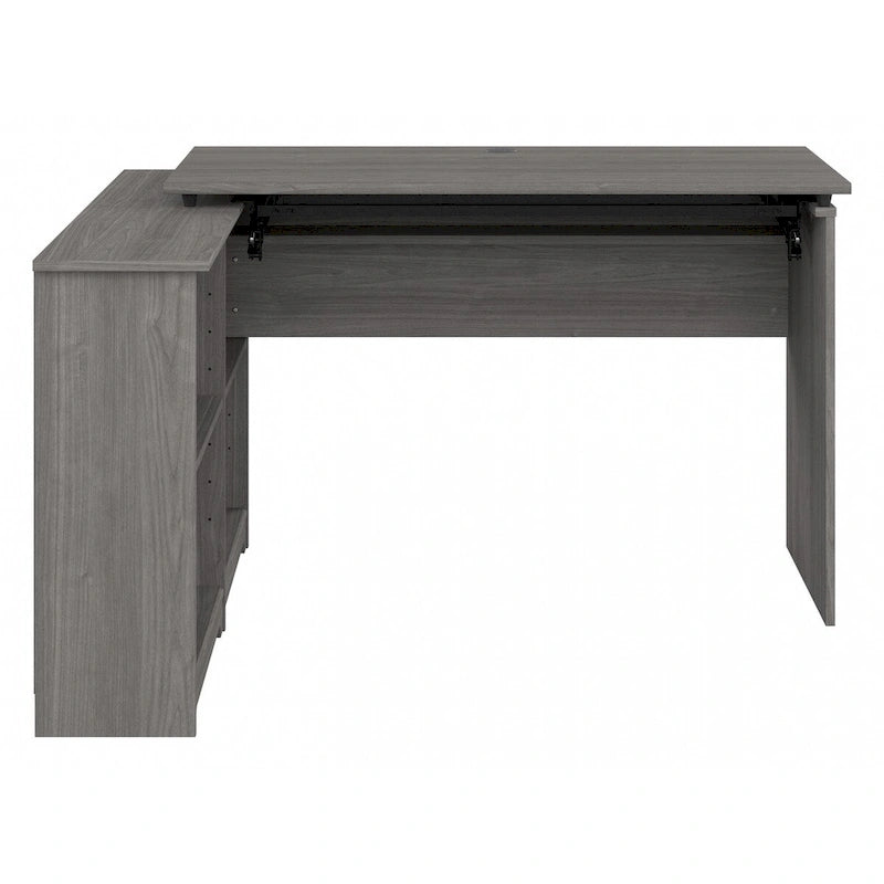 52W 3-Position Sit to Stand Corner Desk with Shelves and Storage