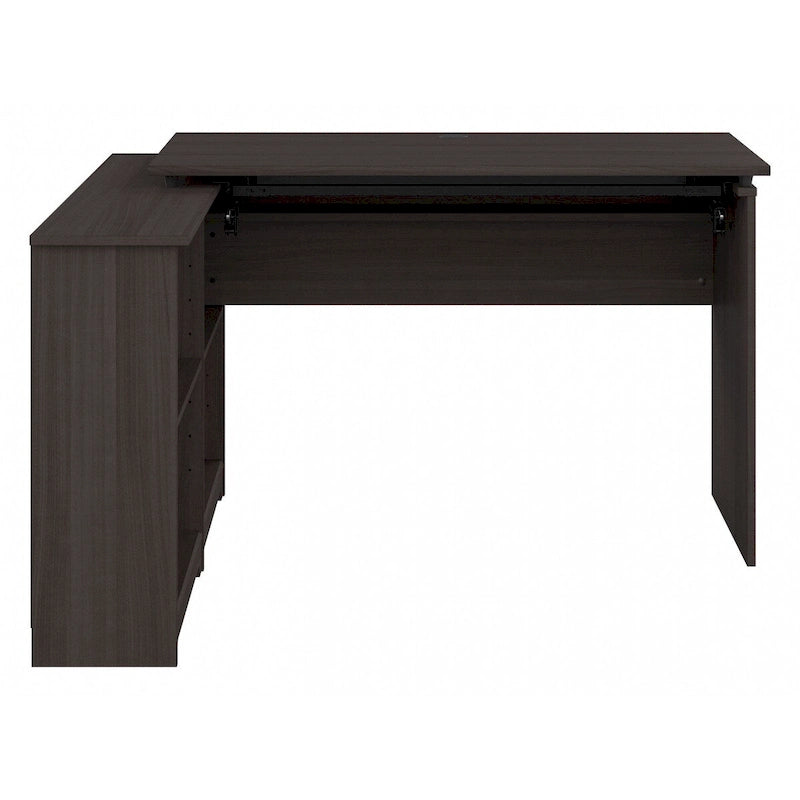 52W 3-Position Sit to Stand Corner Desk with Shelves and Storage