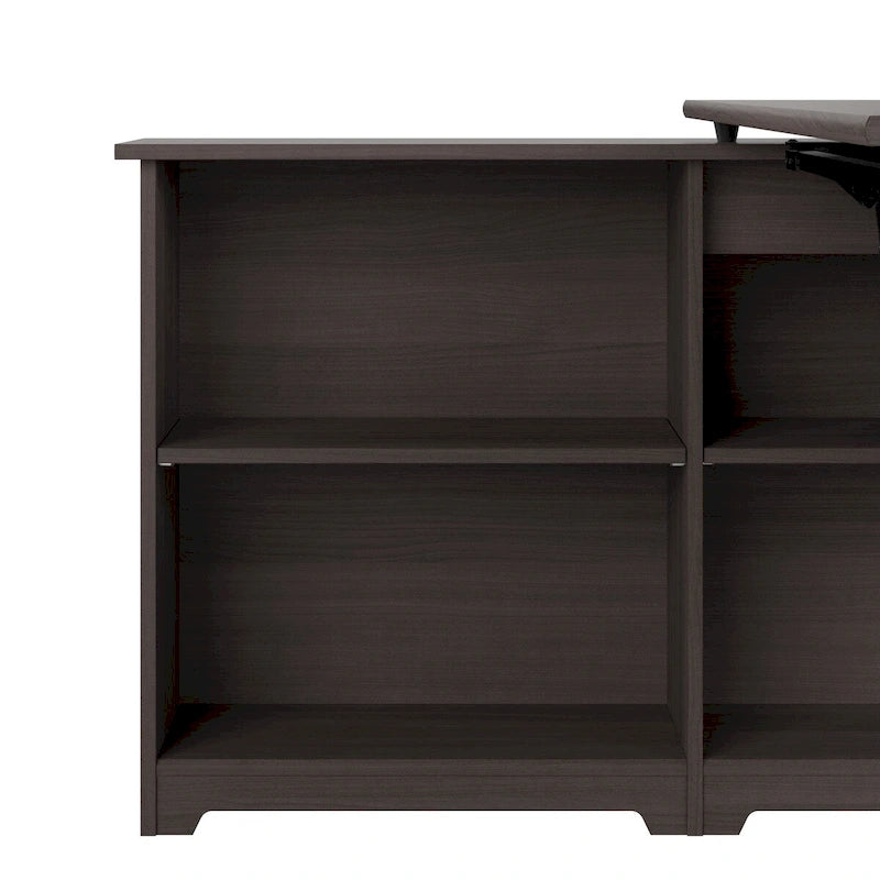 52W 3-Position Sit to Stand Corner Desk with Shelves and Storage